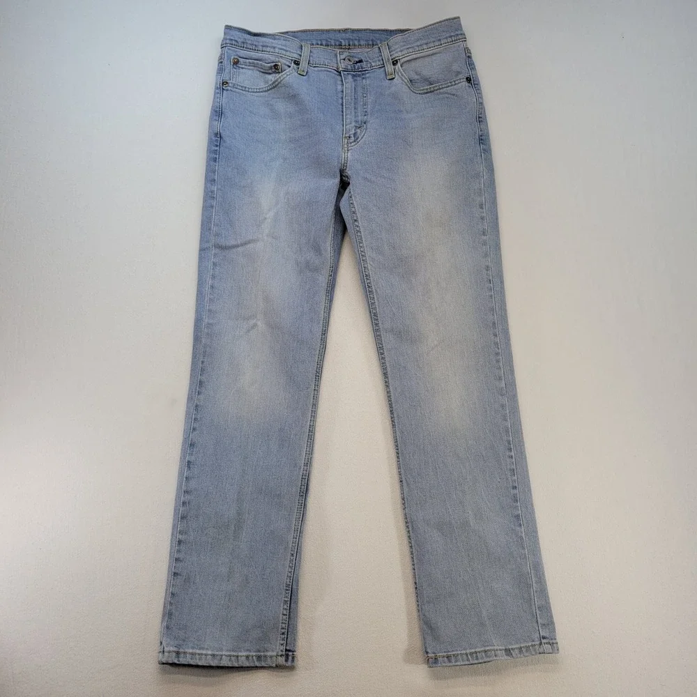 Levi's 514 Straight Jeans Mens 32x30 Light Wash Classic Stretch Denim
